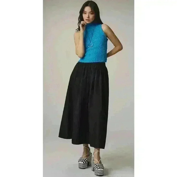 Anthropologie Turquoise Blue Tassel Popcorn High Neck Crop Tank Top - Women's XL - Picture 3 of 12